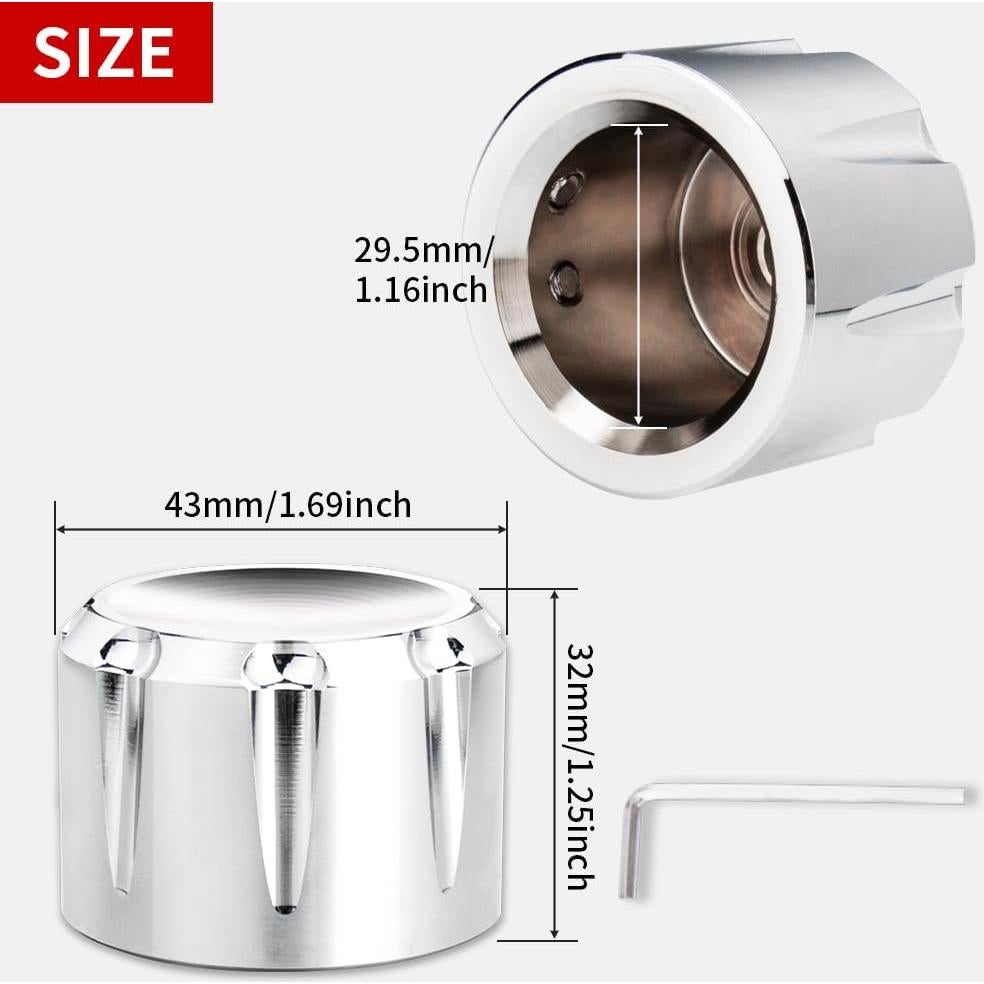 Cubiertas de Tuerca de Eje Frontal KICRY C-Cromo para Harley