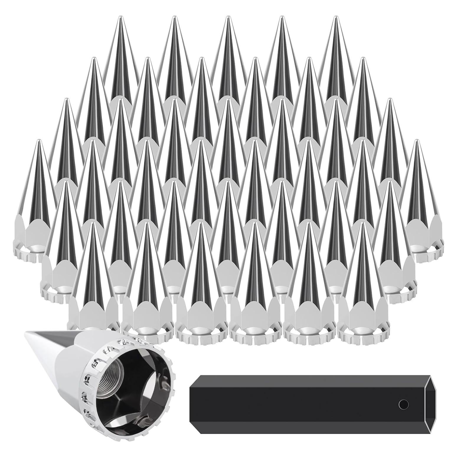 Cubiertas de tuerca de espiga 33mm Mytracpro 40PCS cromadas