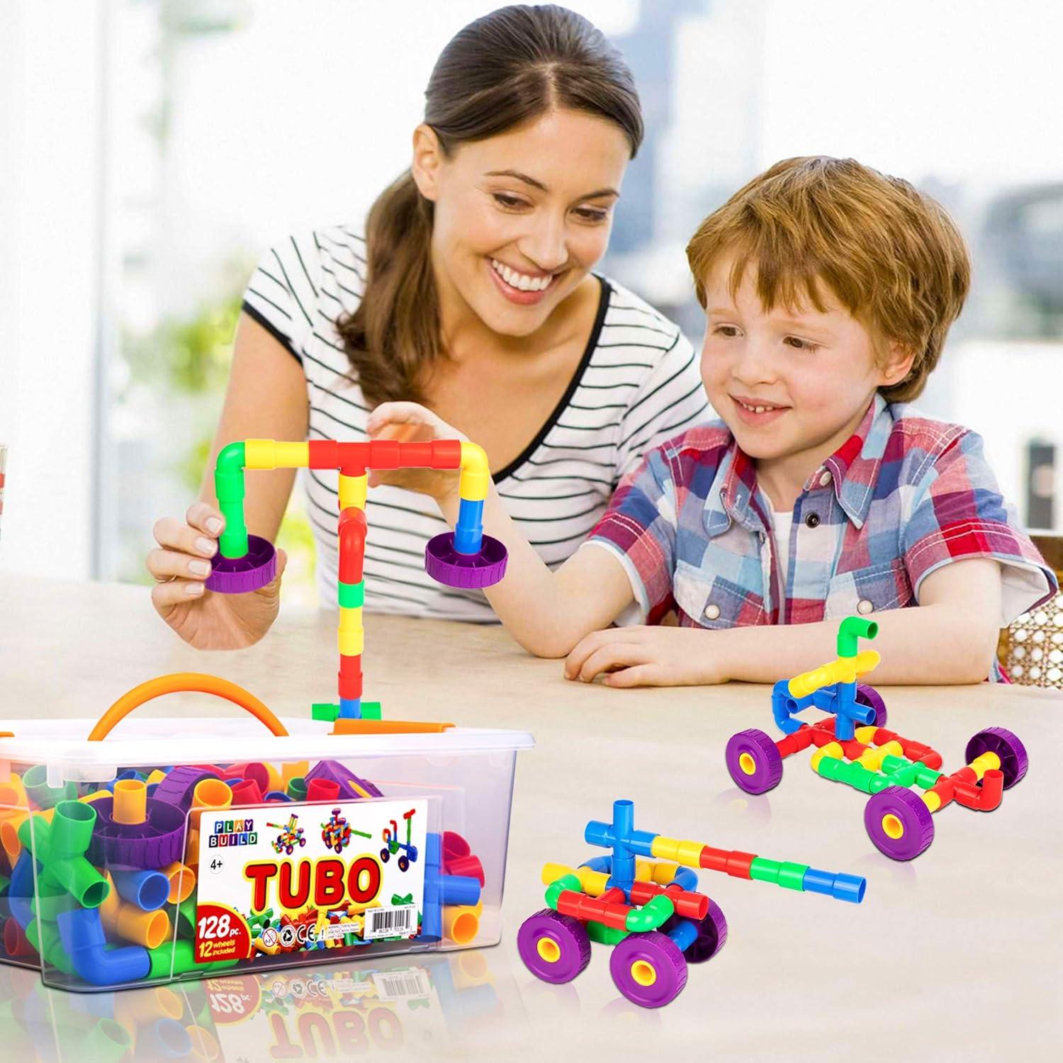 Juguete de Construcción PlayBuild 128 Piezas para Niños 3+