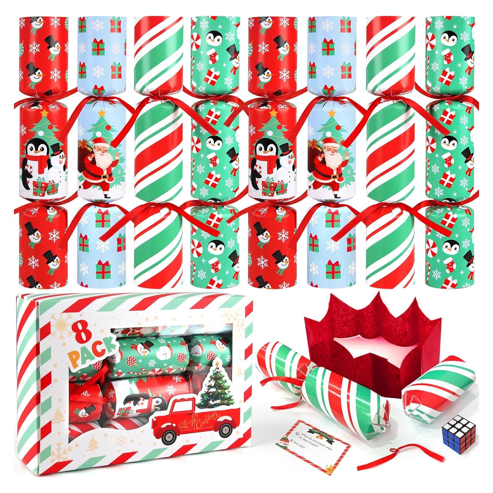 Paquete de 8 Favores de Mesa Navidad LEASEN Sin Chasquido