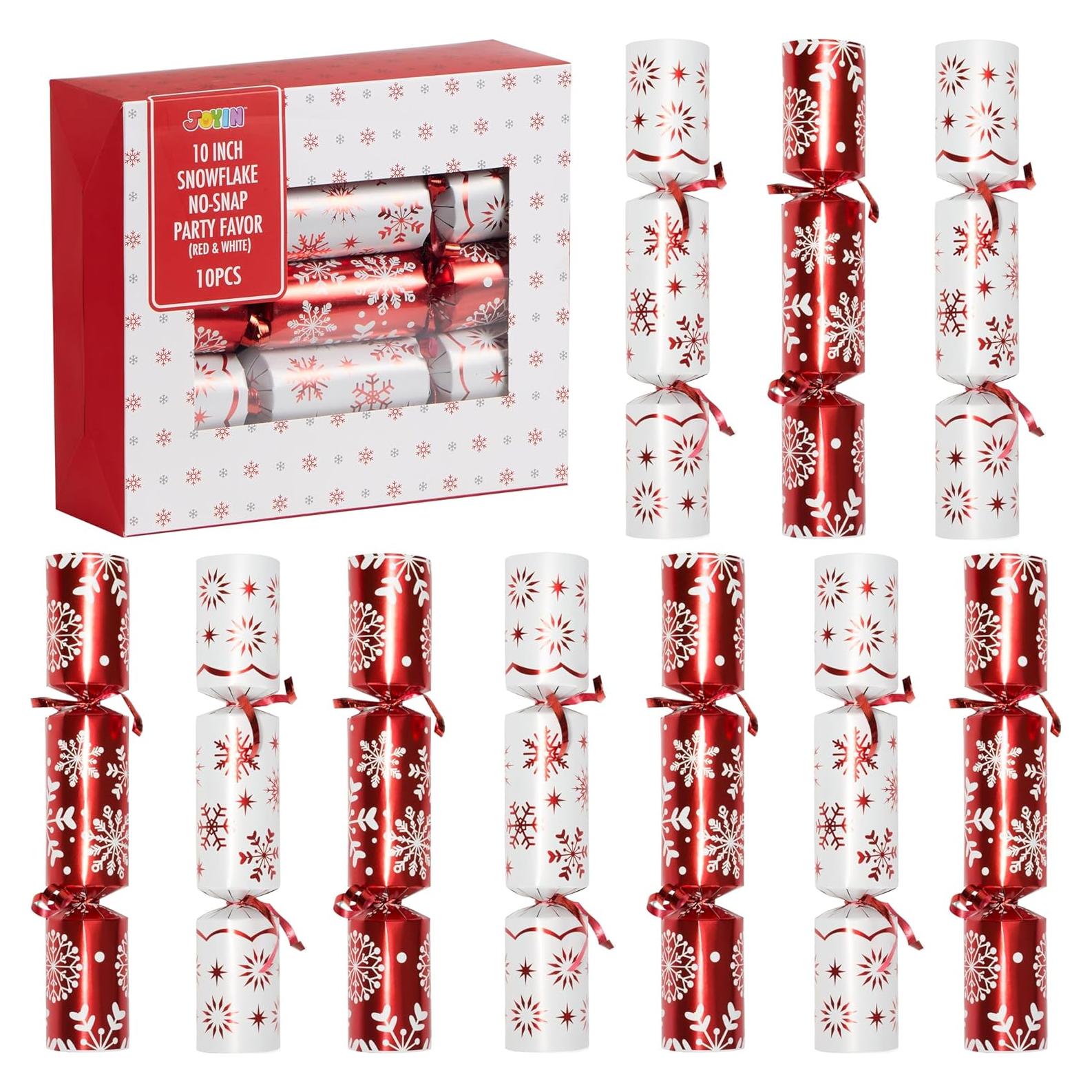 Paquete de 10 Favor de Mesa Navidad JOYIN Copos de Nieve