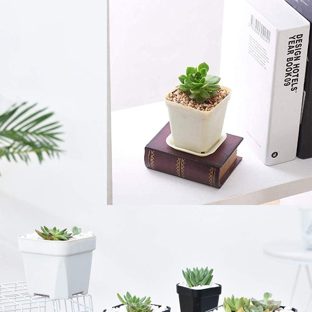 Macetas Plásticas Cuadradas OJYUDD 24 Pzs 7x7x7.6 cm con Plato