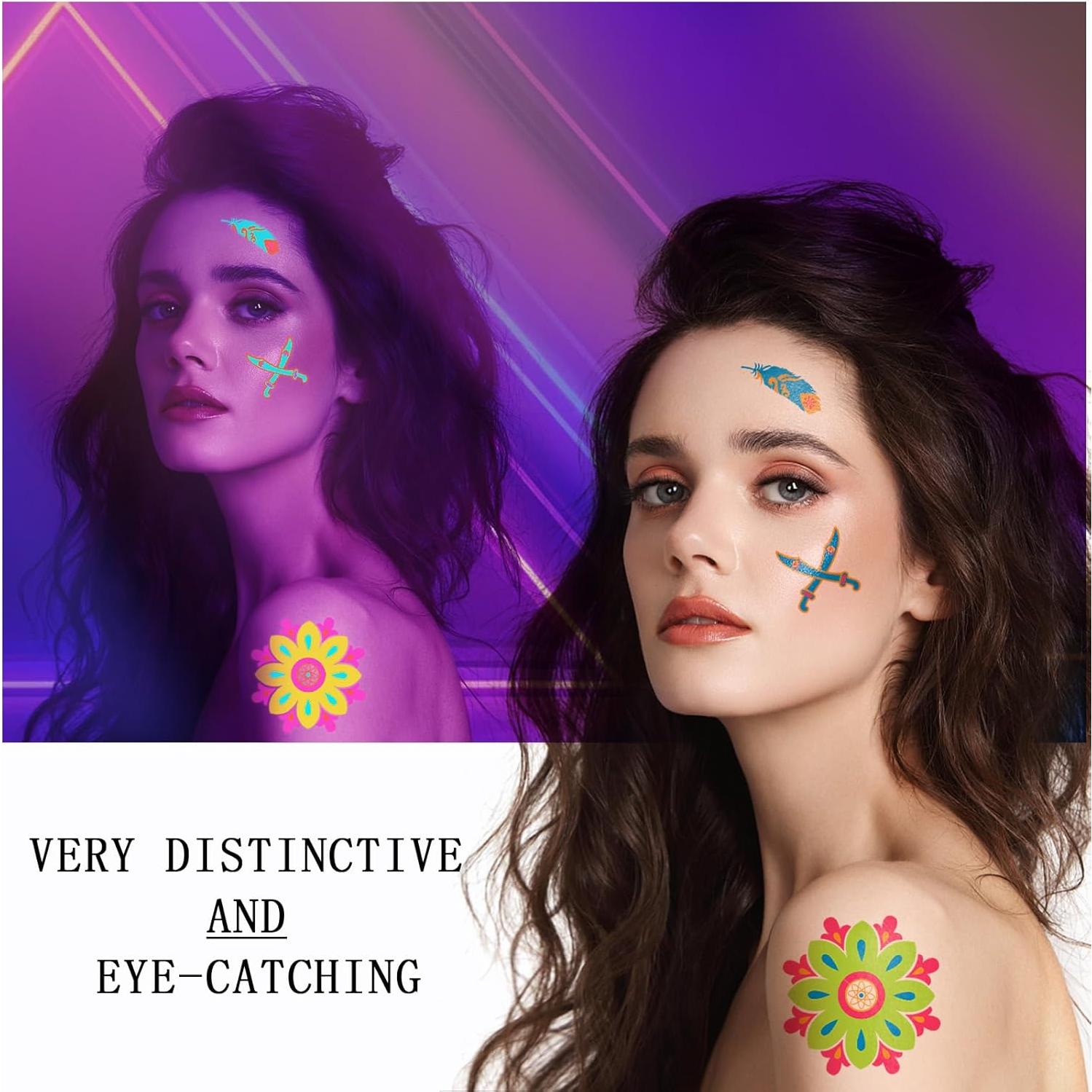 Tatuajes Temporales Brillantes SOOVSY 32 Hojas 21x15cm