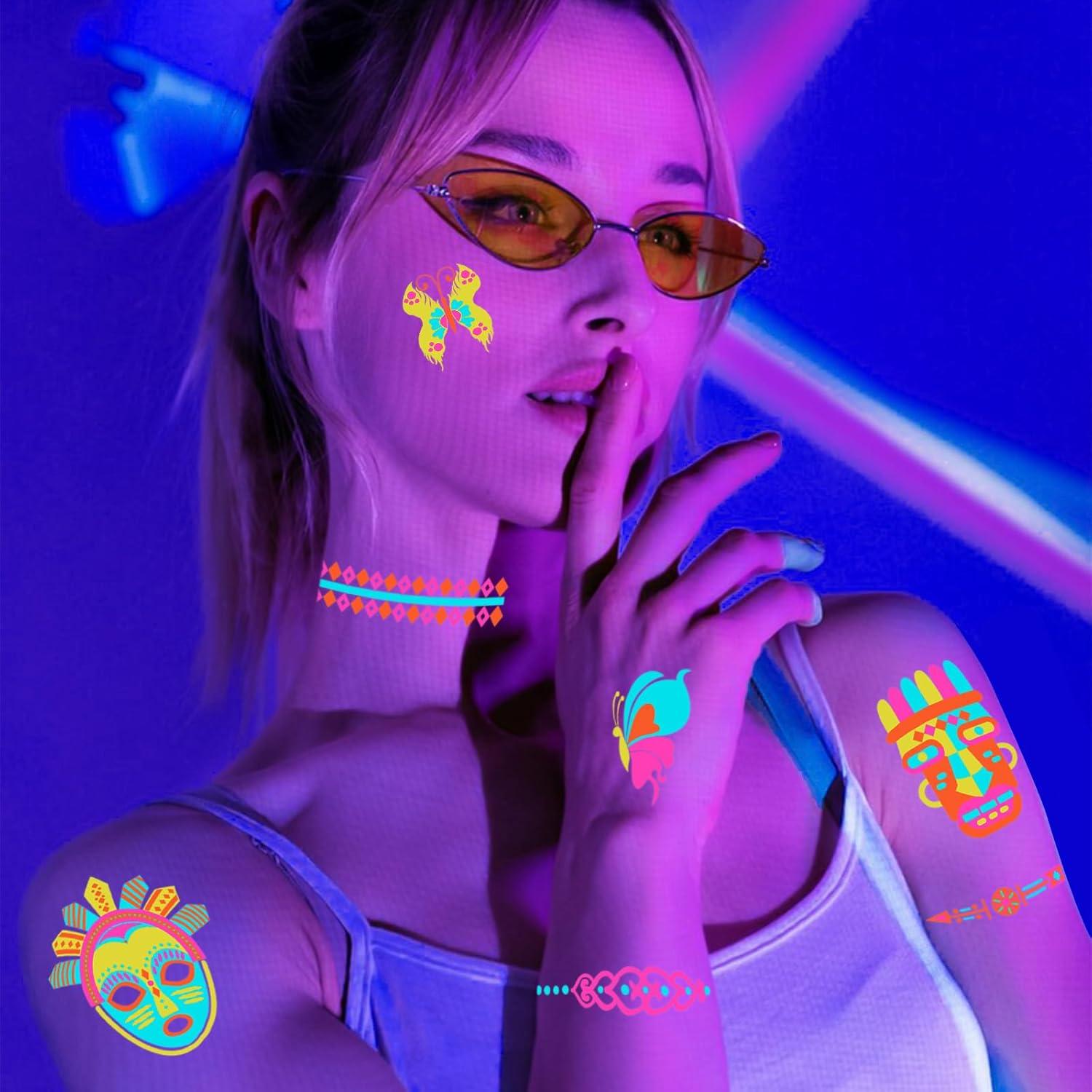 Tatuajes Temporales Brillantes SOOVSY 32 Hojas 21x15cm