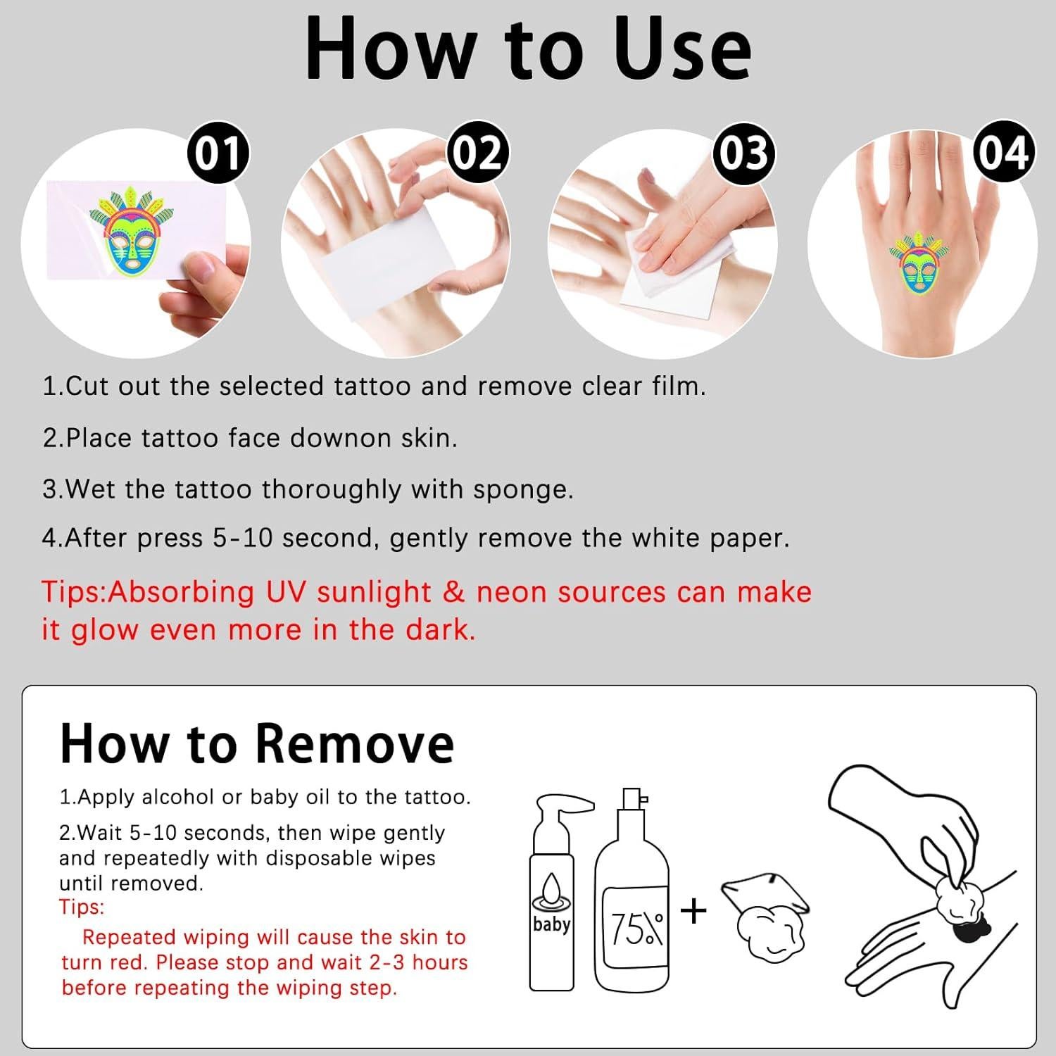 Tatuajes Temporales Brillantes SOOVSY 32 Hojas 21x15cm