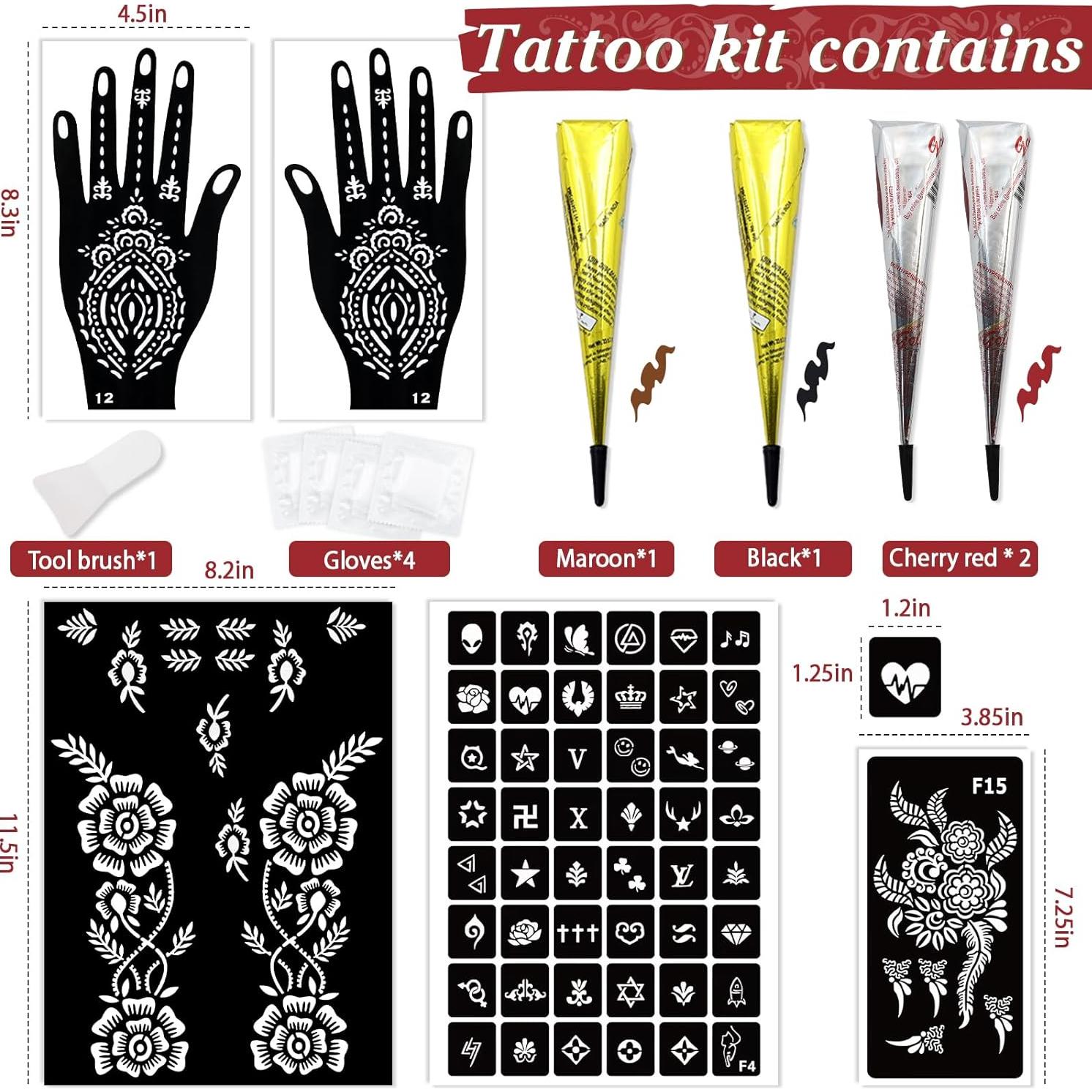 Kit de Tatuajes Temporales InkForge - 4 Piezas, 3 Colores