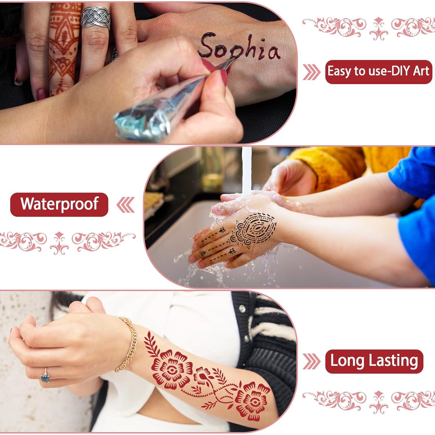 Kit de Tatuajes Temporales InkForge - 4 Piezas, 3 Colores