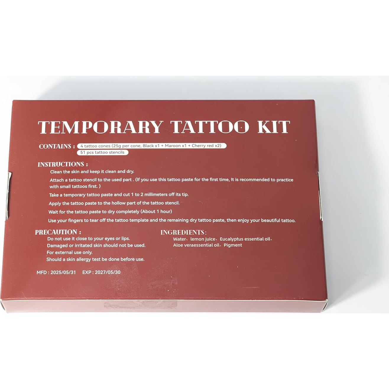 Kit de Tatuajes Temporales InkForge - 4 Piezas, 3 Colores