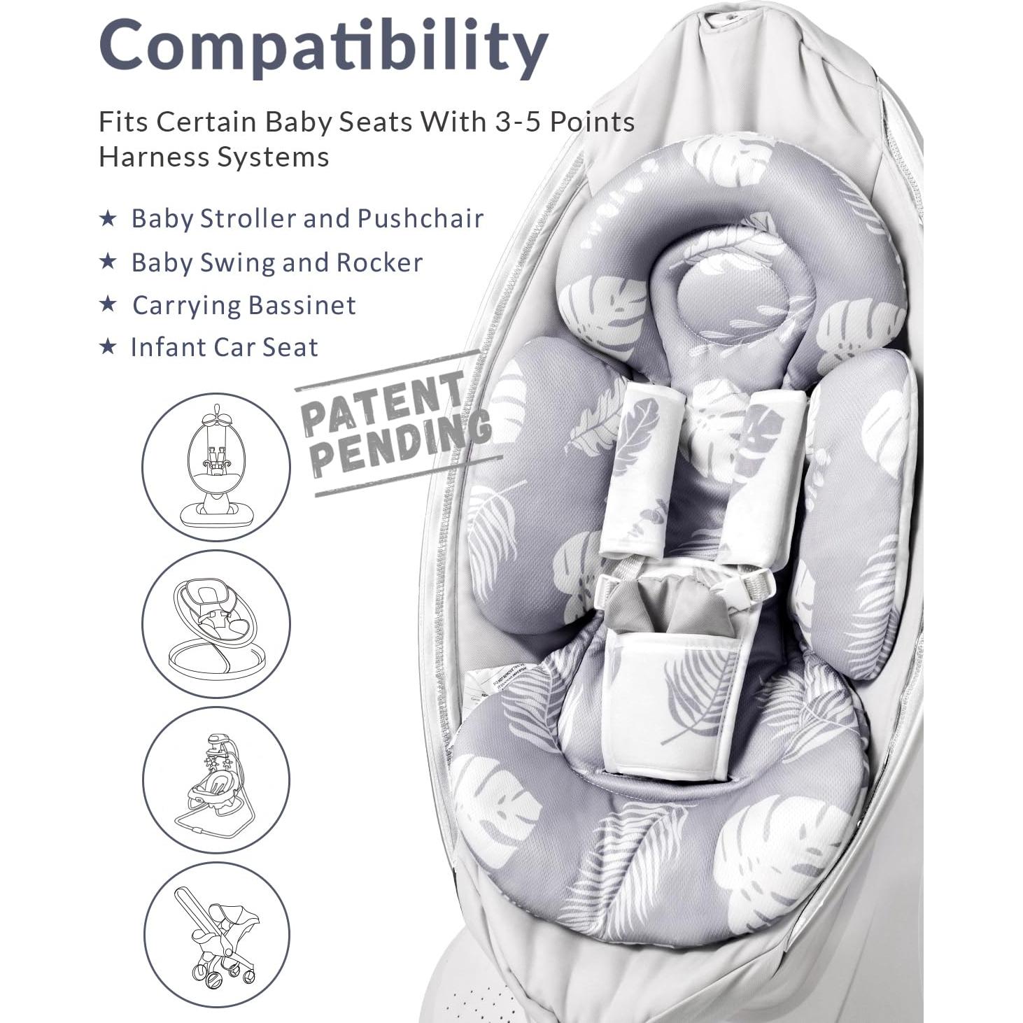 Inserto para Asiento de Auto Bebés WUY-05 - Hoja Gris