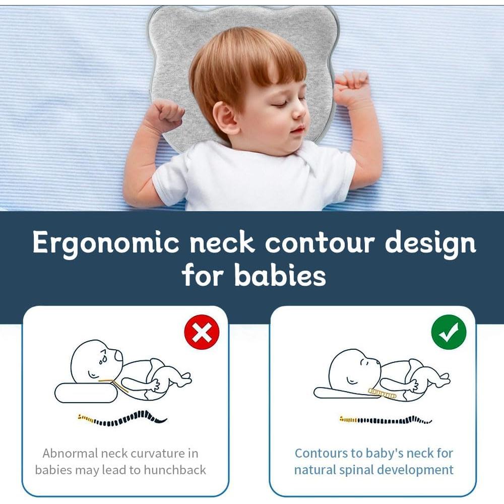 Almohada de Soporte para Cabeza Bebé Cococu - Espuma Memoria 100% Algodón