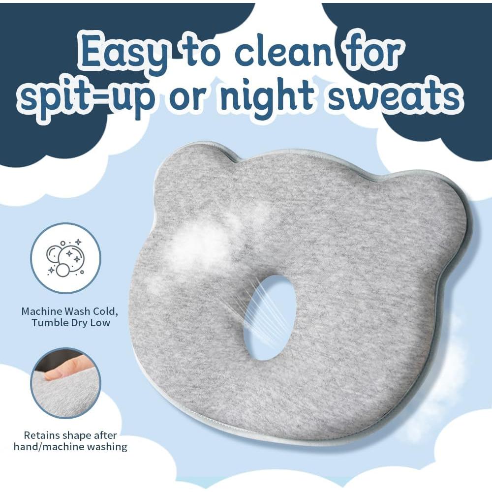 Almohada de Soporte para Cabeza Bebé Cococu - Espuma Memoria 100% Algodón