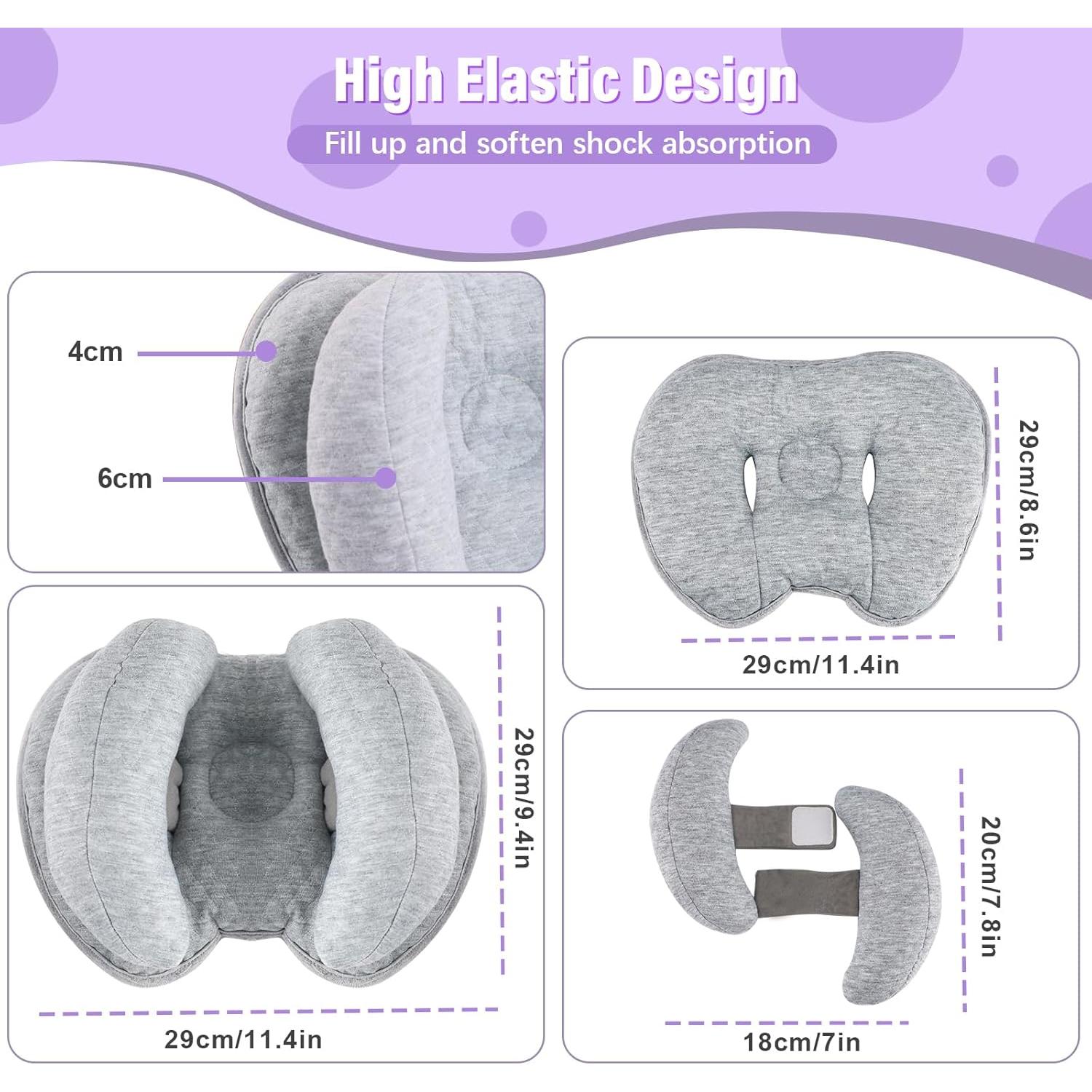 Almohada de viaje 2 en 1 Blublu Park para bebés gris