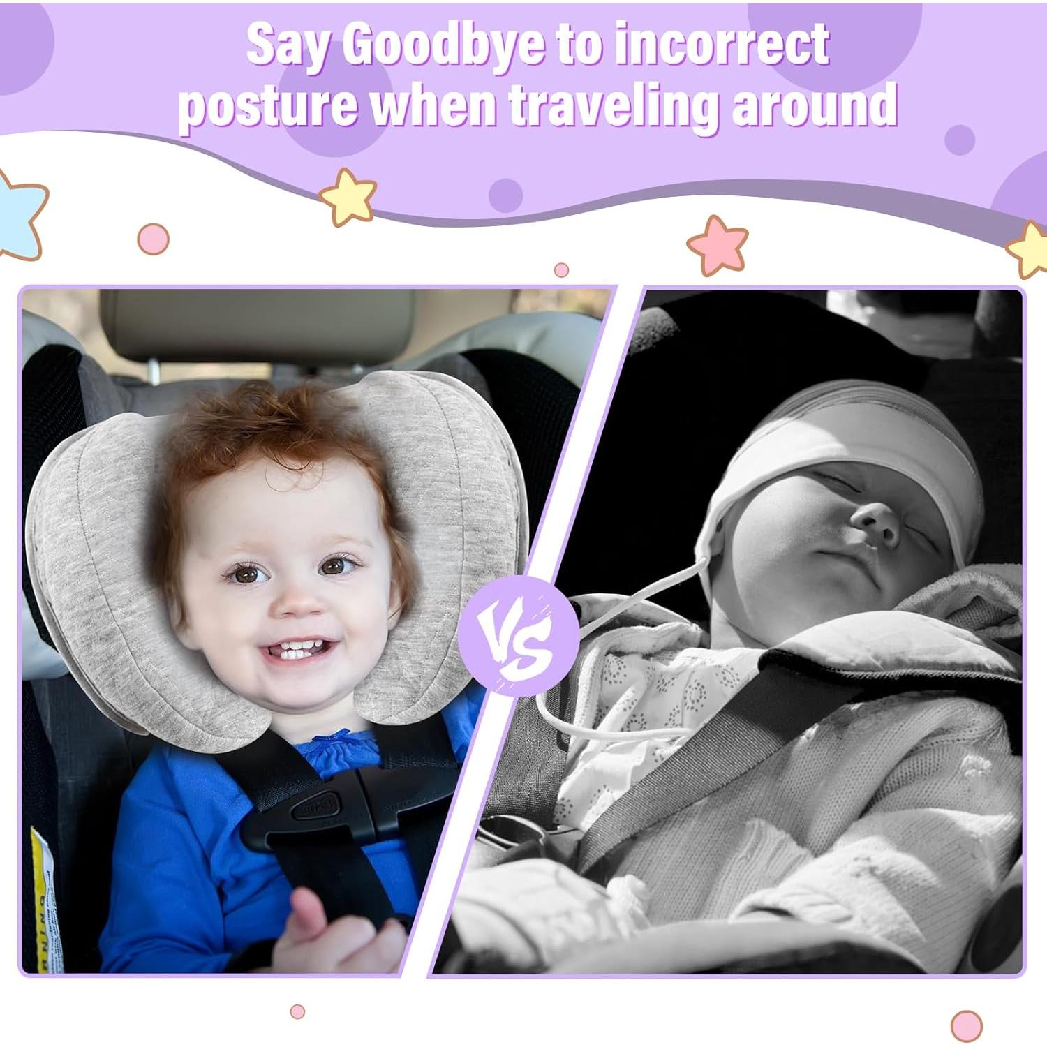 Almohada de viaje 2 en 1 Blublu Park para bebés gris