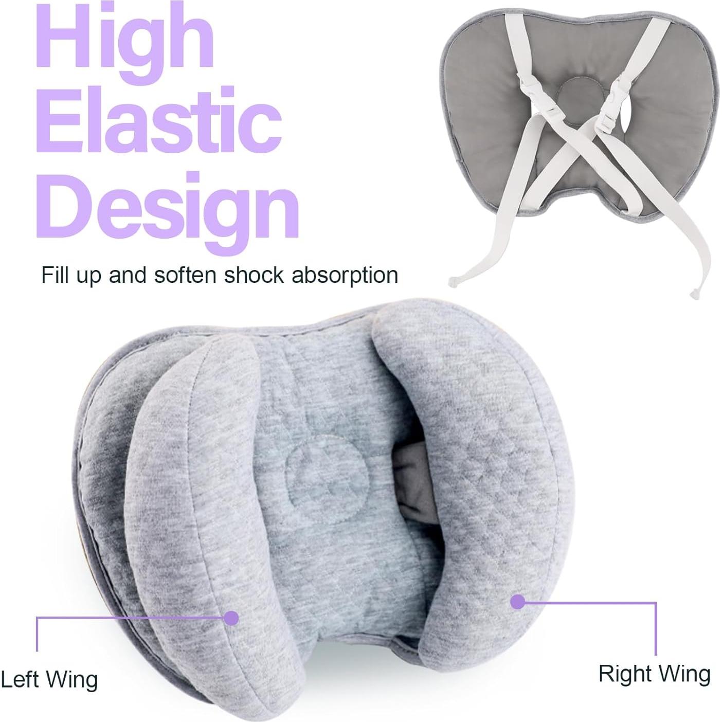 Almohada de viaje 2 en 1 Blublu Park para bebés gris