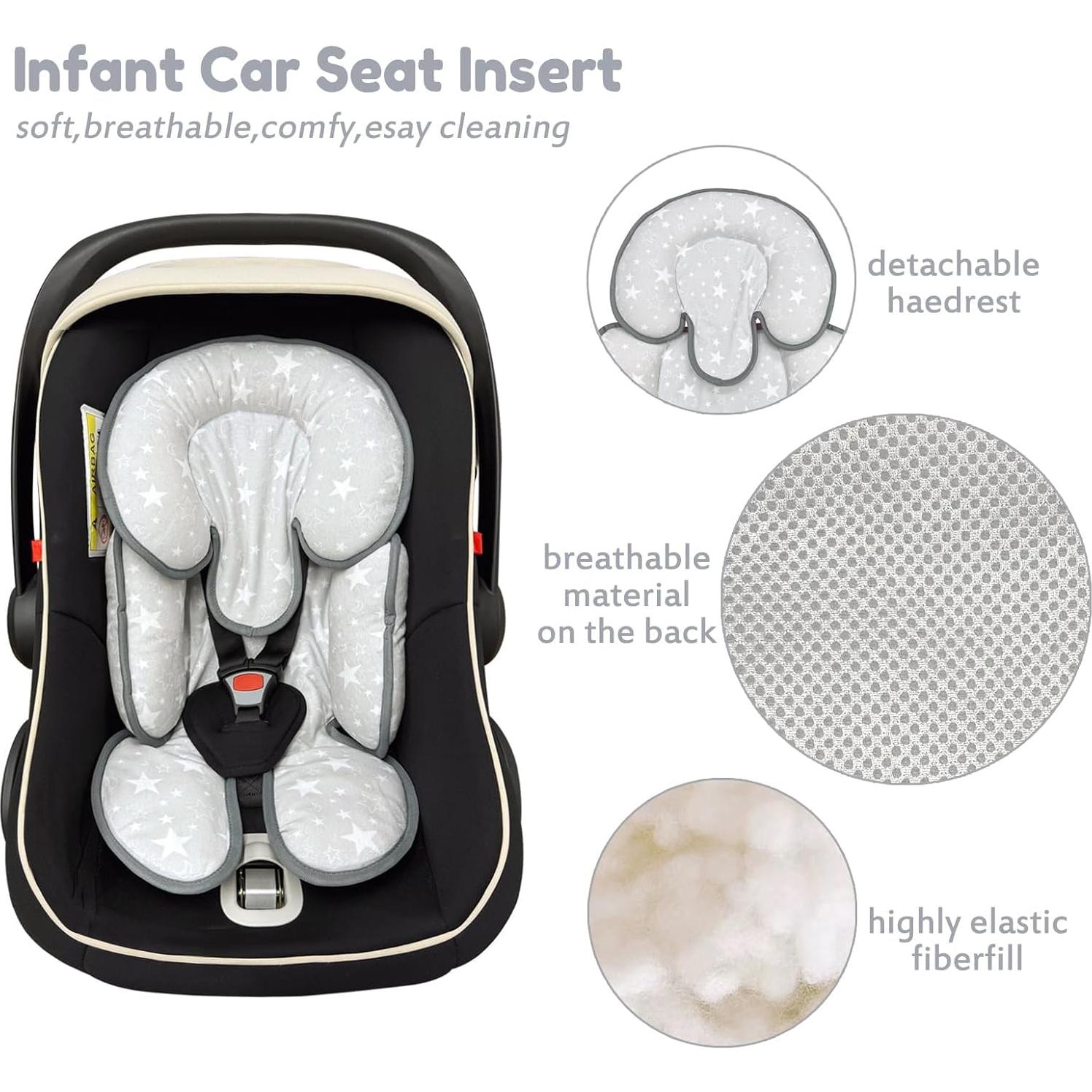 Cojín Inserto para Asiento de Auto Bebés Zdbdbd 2 en 1 Gris