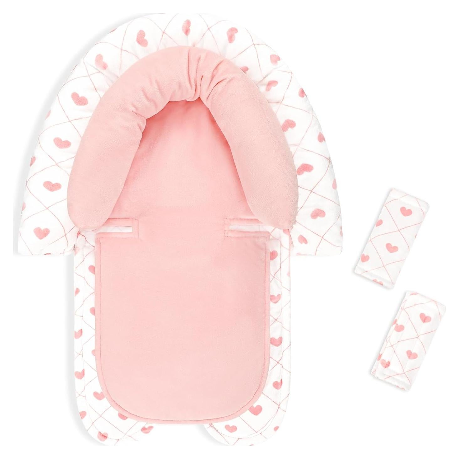 Inserto para Asiento de Auto Bebé HNHUAMING Rosa Suave 2-en-1