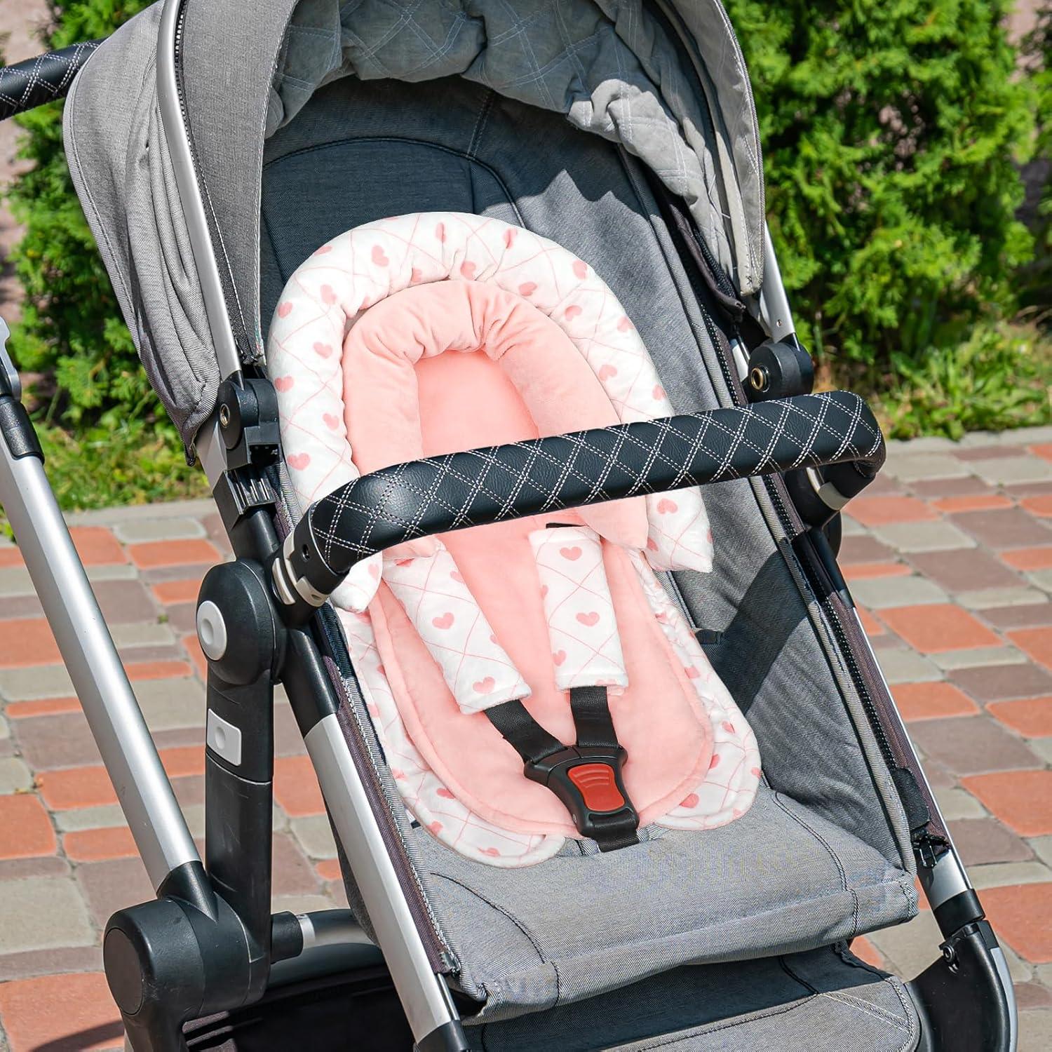 Inserto para Asiento de Auto Bebé HNHUAMING Rosa Suave 2-en-1