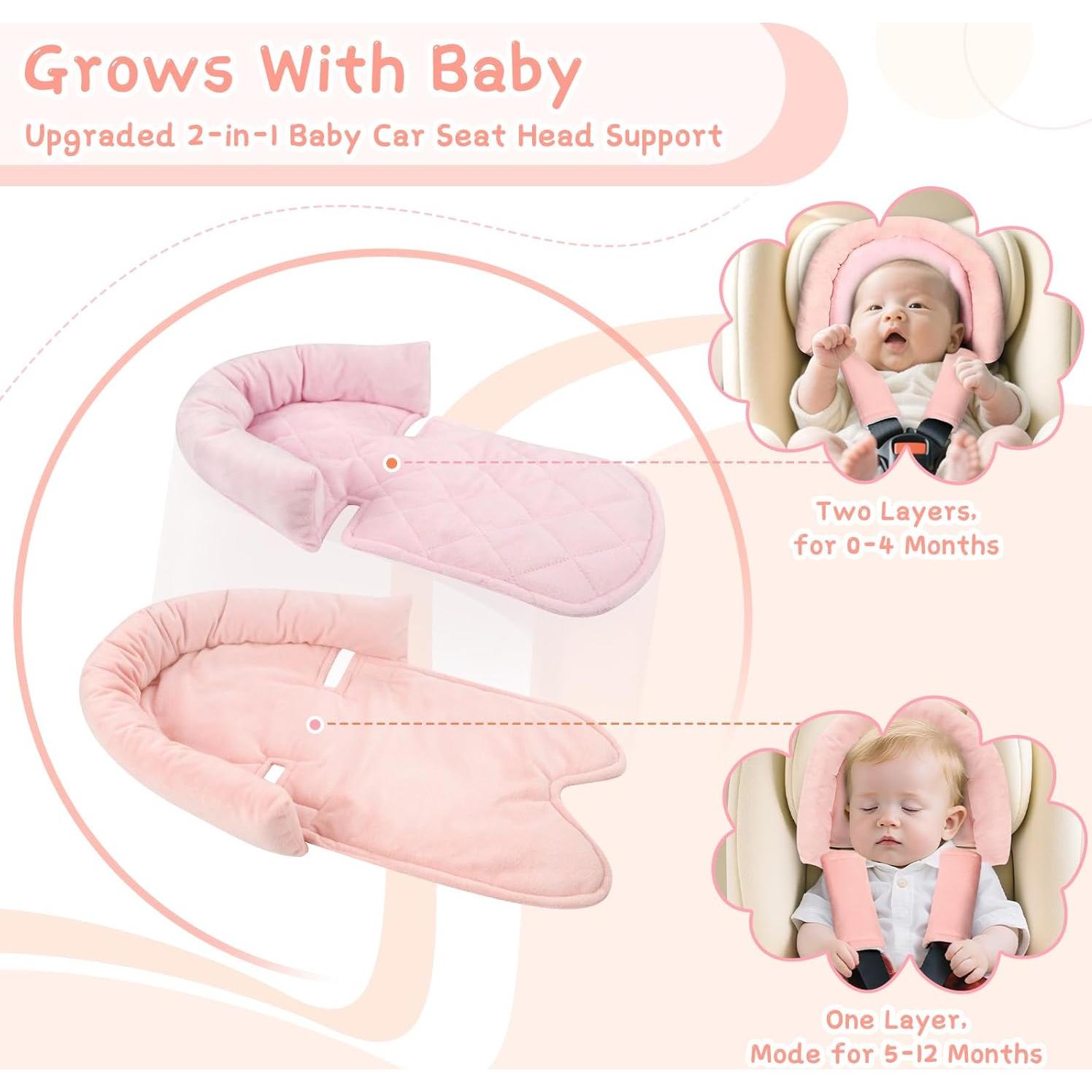 Soporte para Cabeza y Cuerpo Pea Pod 2 en 1 Rosa Claro