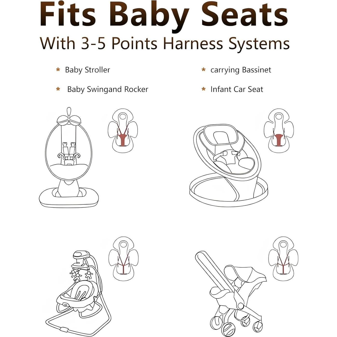 Inserto para Bebés BUBBYNOOK Compatible con Mamaroo y Graco - Estrellas