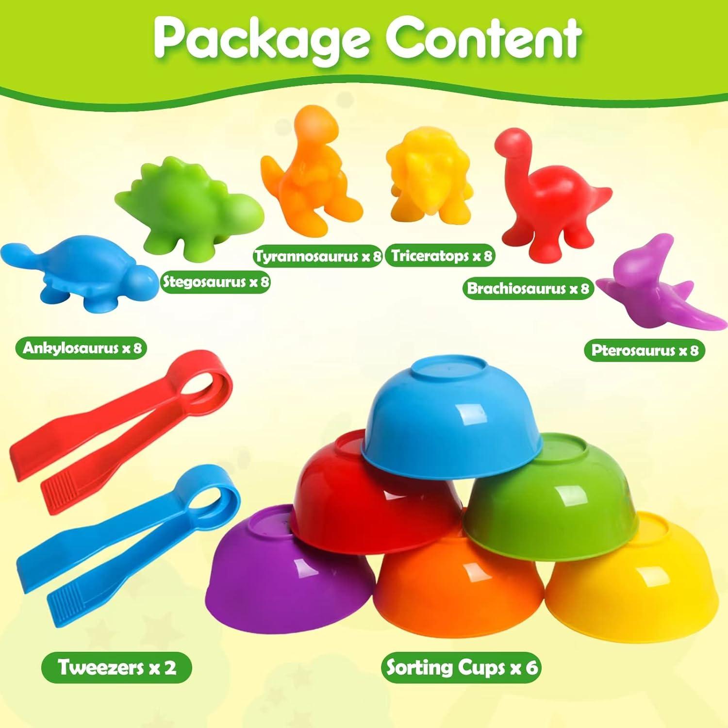 Juego Educativo de Contar Dinosaurios SHAPGEI 48 Piezas