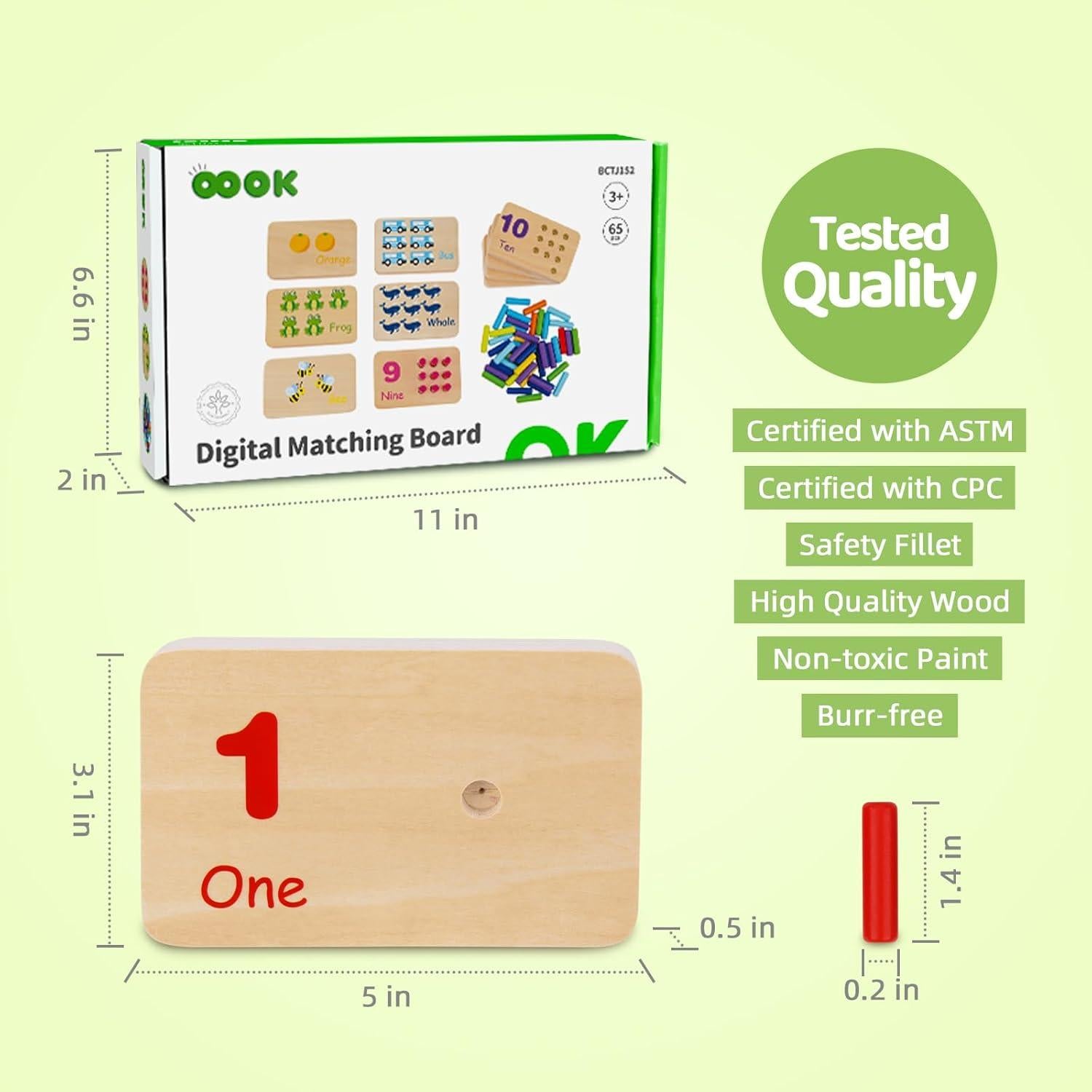 Juguete de Madera TOOKYLAND Tablero de Clavos Matemáticas 55 Piezas