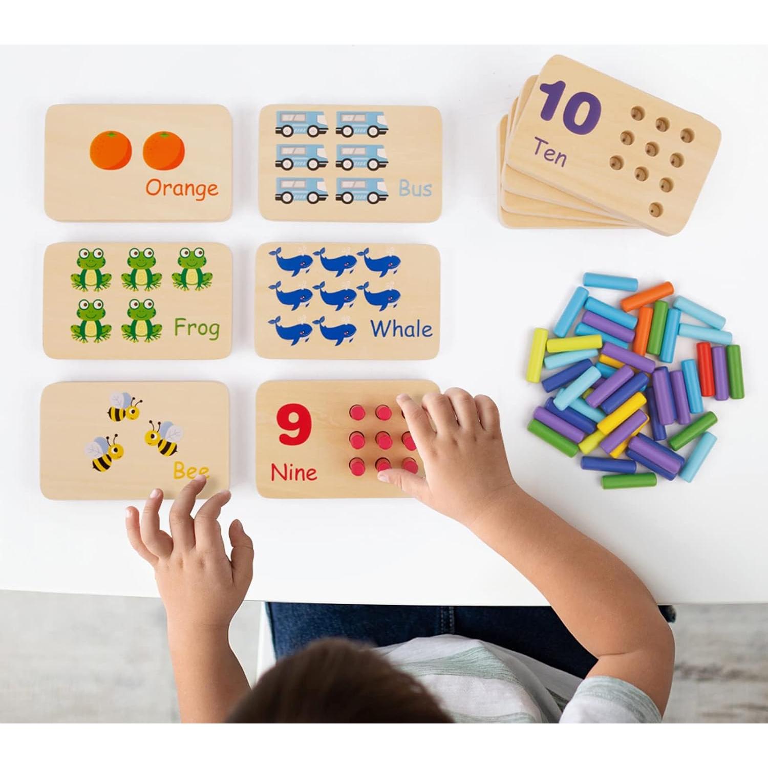 Juguete de Madera TOOKYLAND Tablero de Clavos Matemáticas 55 Piezas