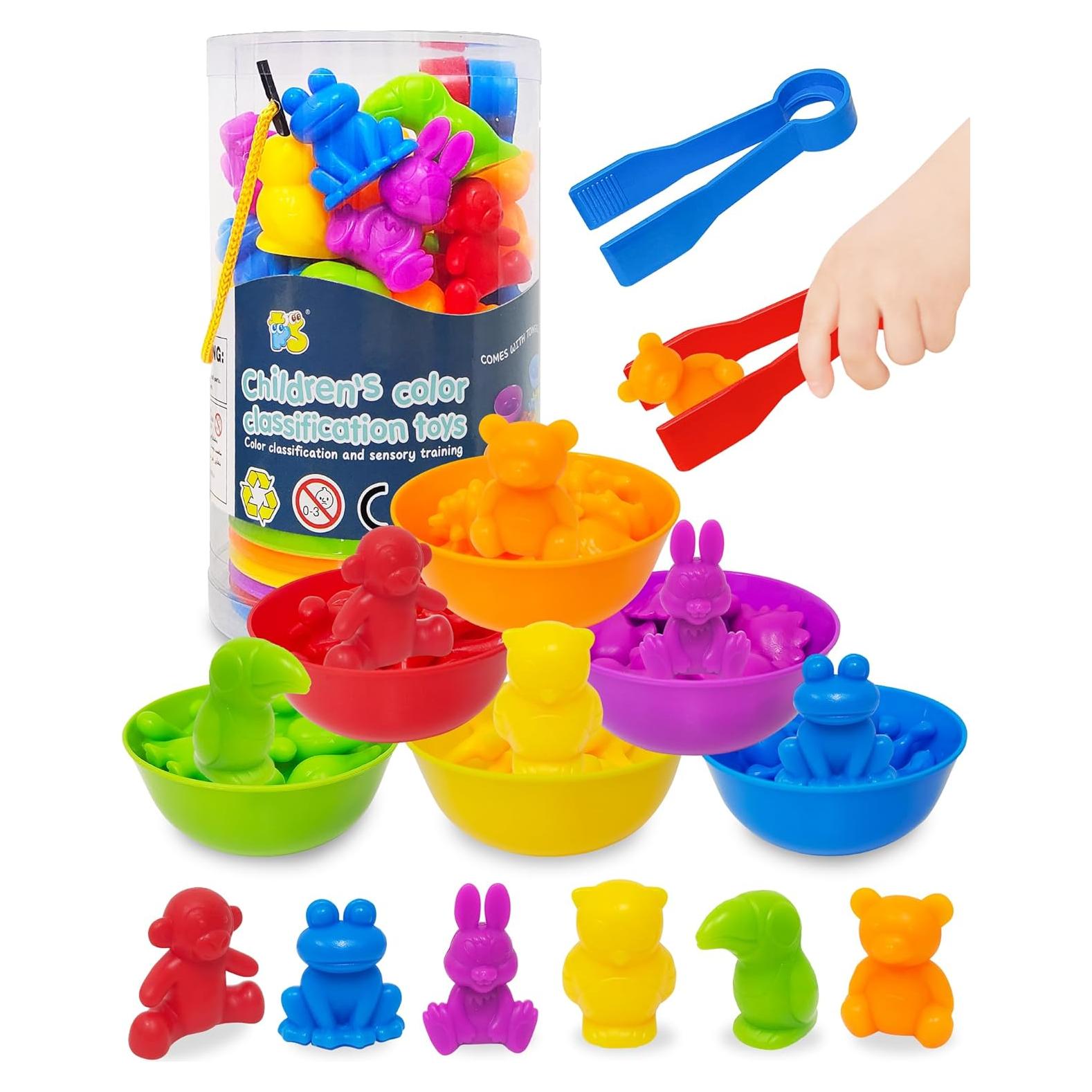 Juguetes Montessori de Contar Dinosaurios Yetonamr 36 Piezas