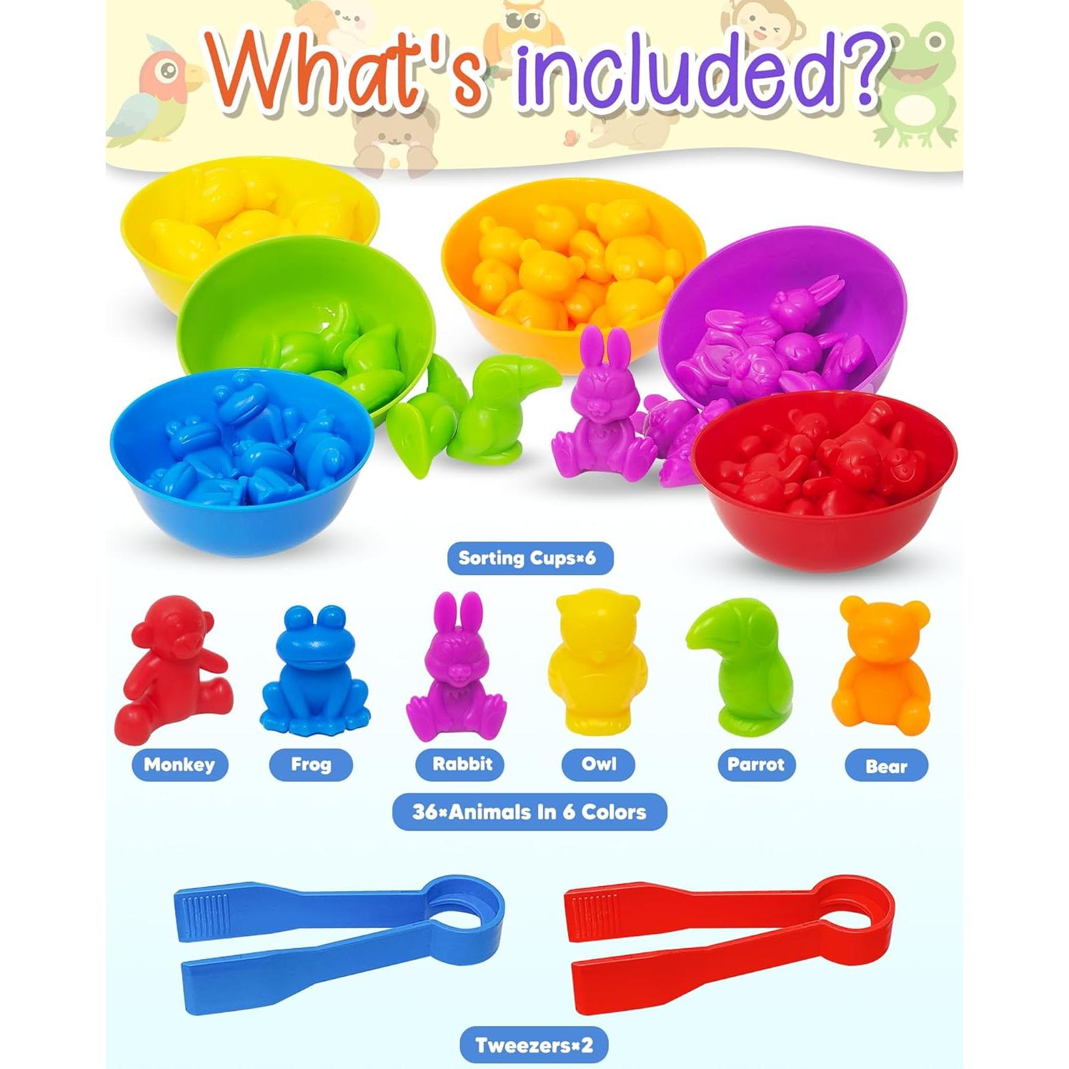 Juguetes Montessori de Contar Dinosaurios Yetonamr 36 Piezas