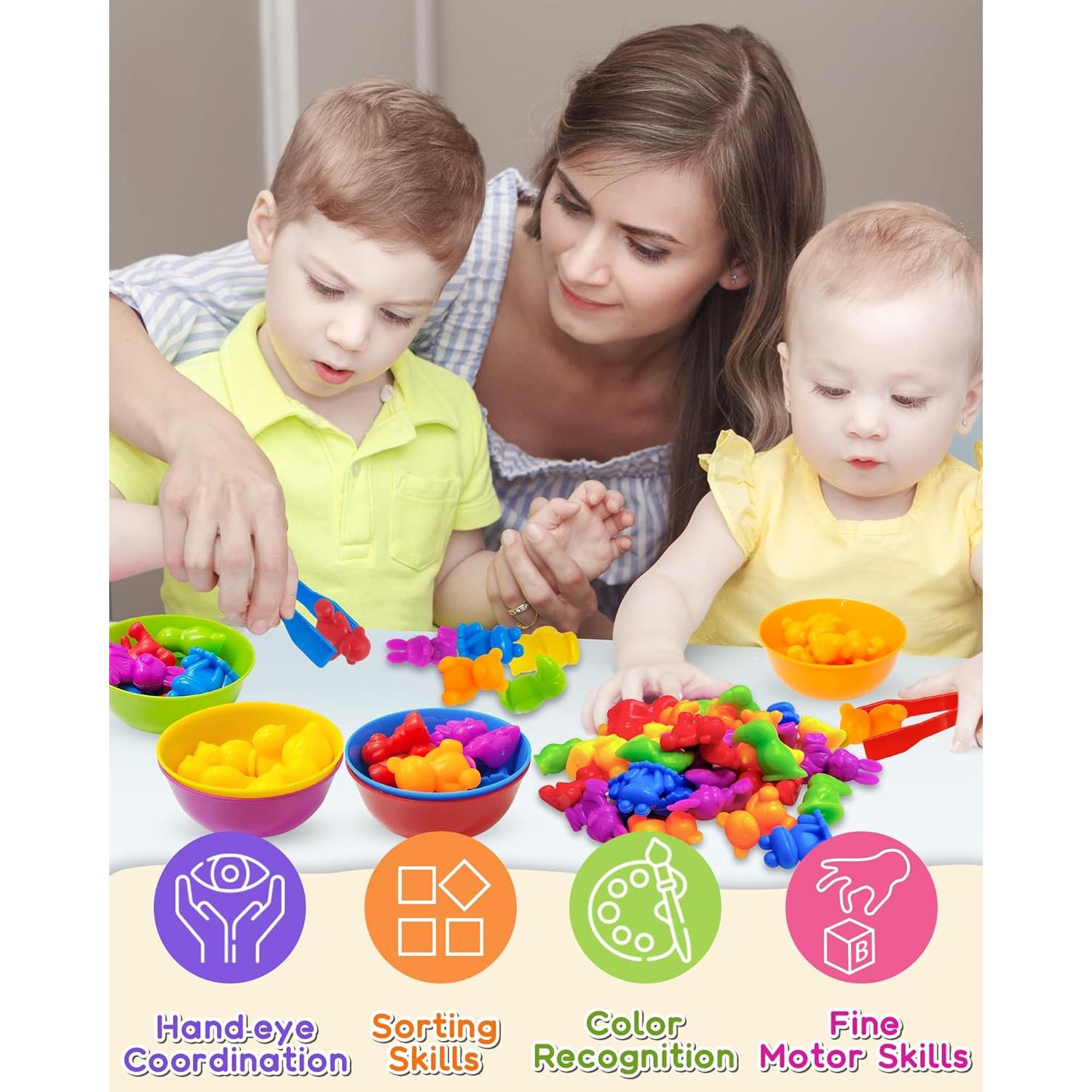 Juguetes Montessori de Contar Dinosaurios Yetonamr 36 Piezas