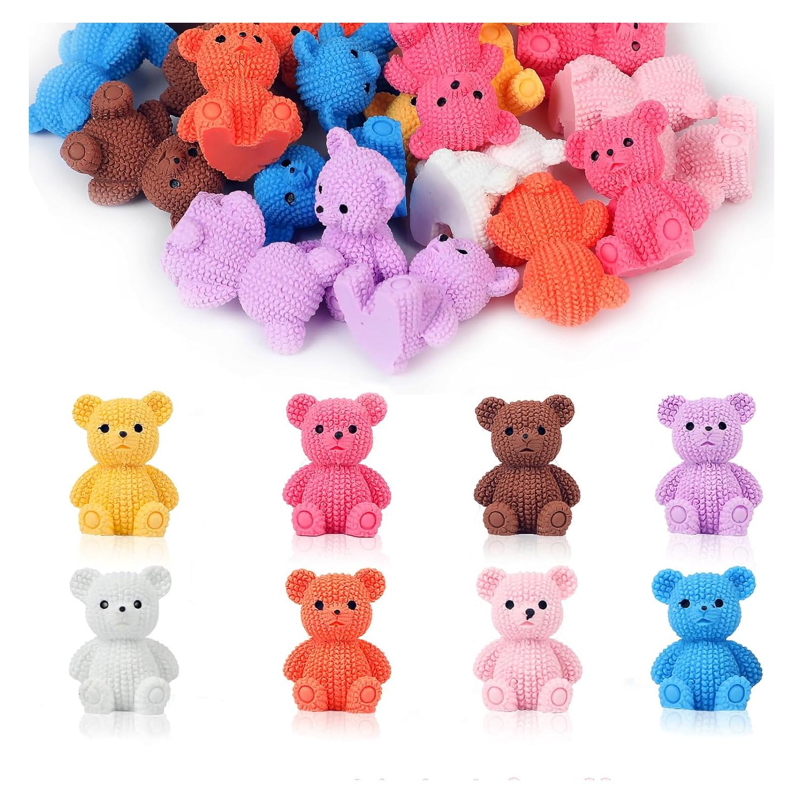 Mini Figuras de Oso de Resina VEYLIN - 24 Pcs Multicolor