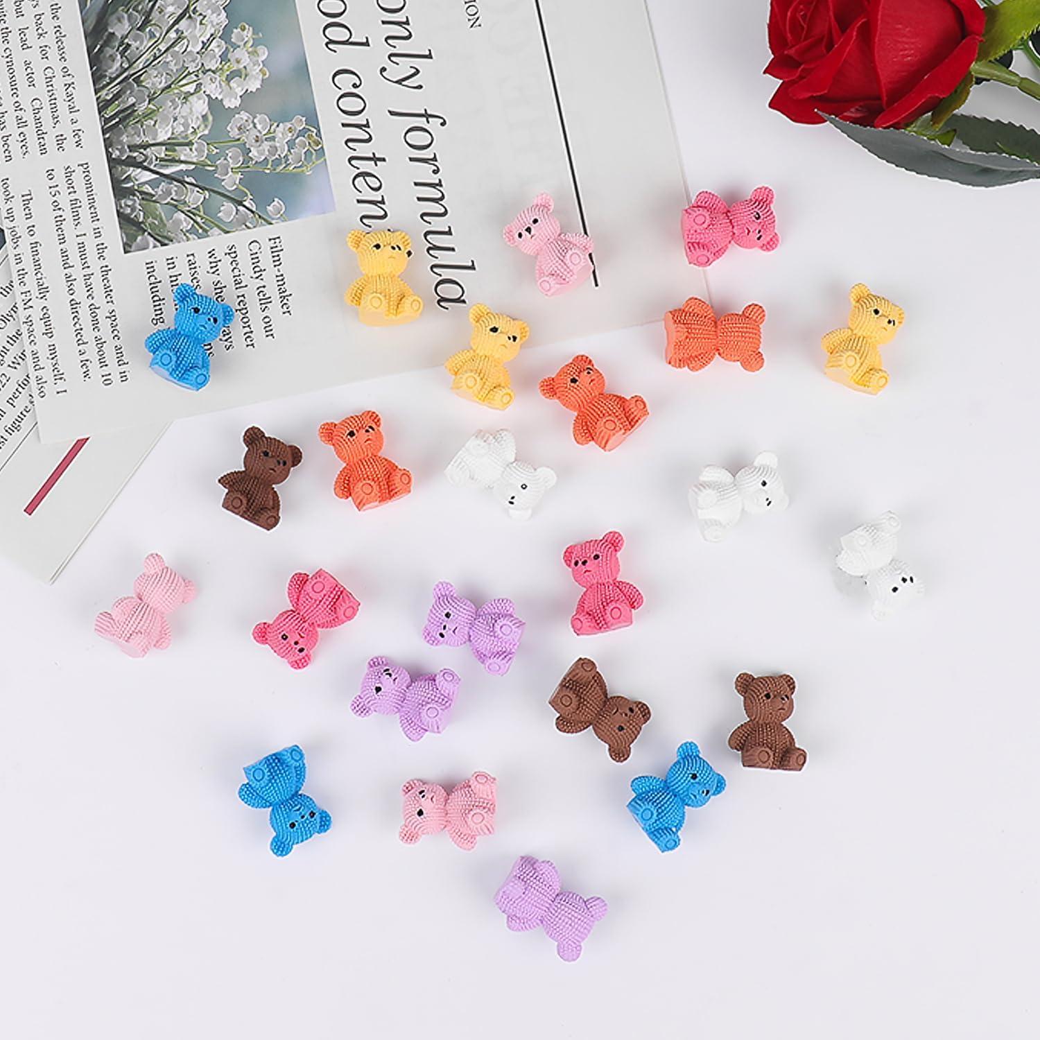 Mini Figuras de Oso de Resina VEYLIN - 24 Pcs Multicolor