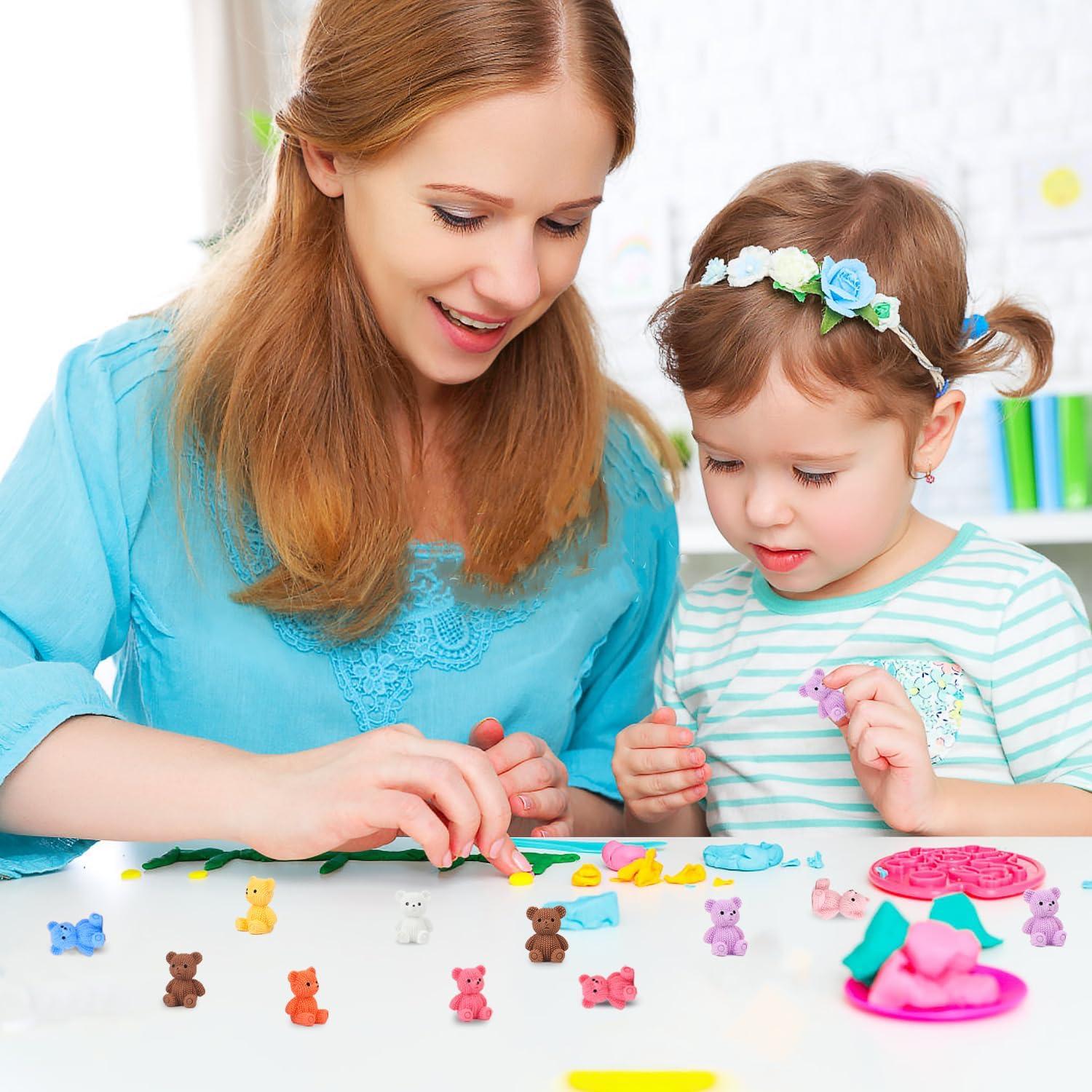 Mini Figuras de Oso de Resina VEYLIN - 24 Pcs Multicolor