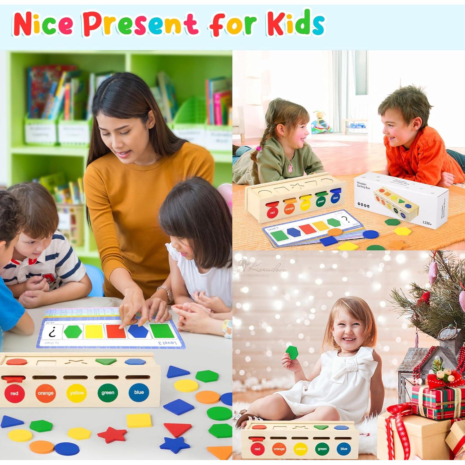 Clasificador de Formas de Madera Besslly para Niños 1-3 Años