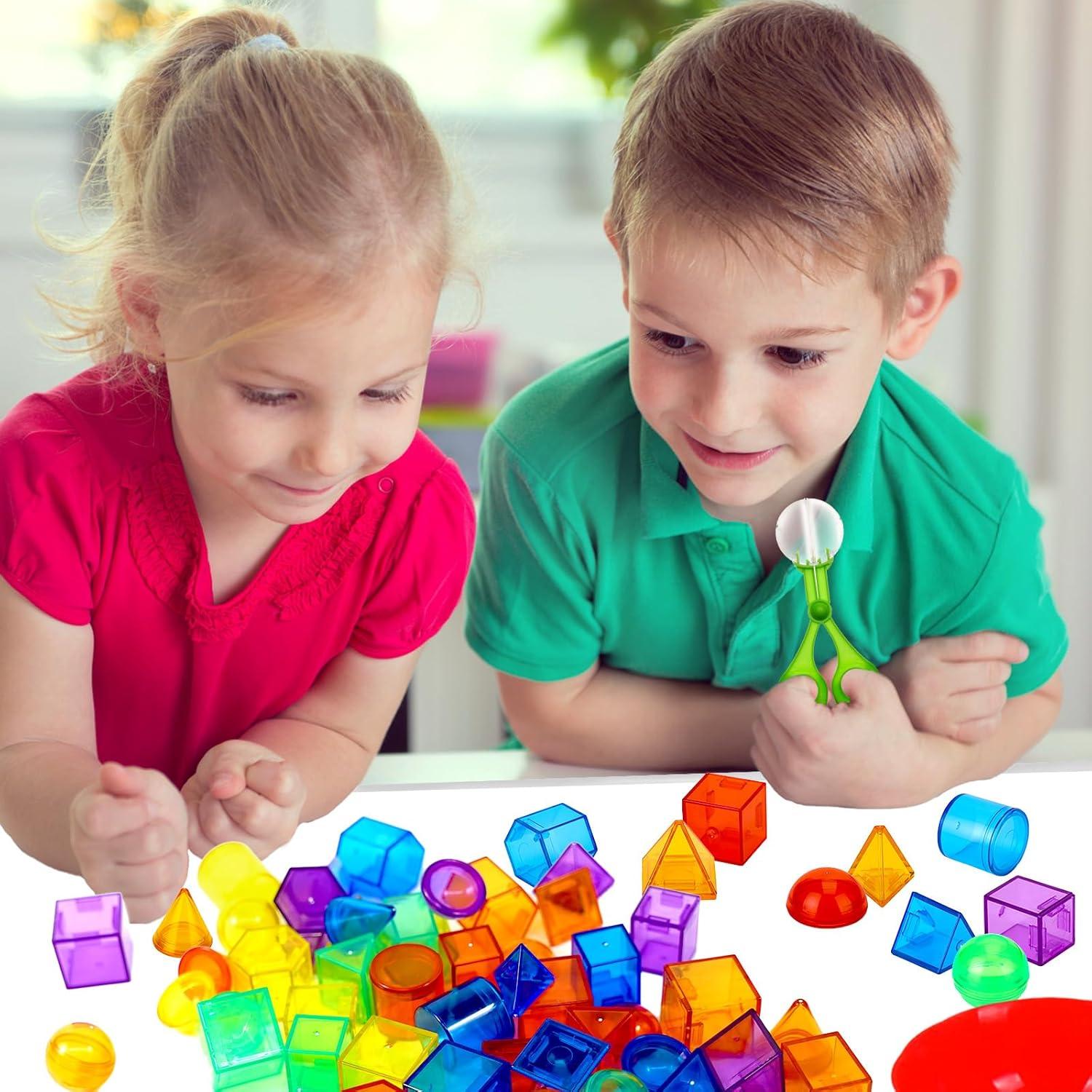 Juego de 76 Piezas Geométricos Coloridos Bbiamsleep para Habilidades Motoras