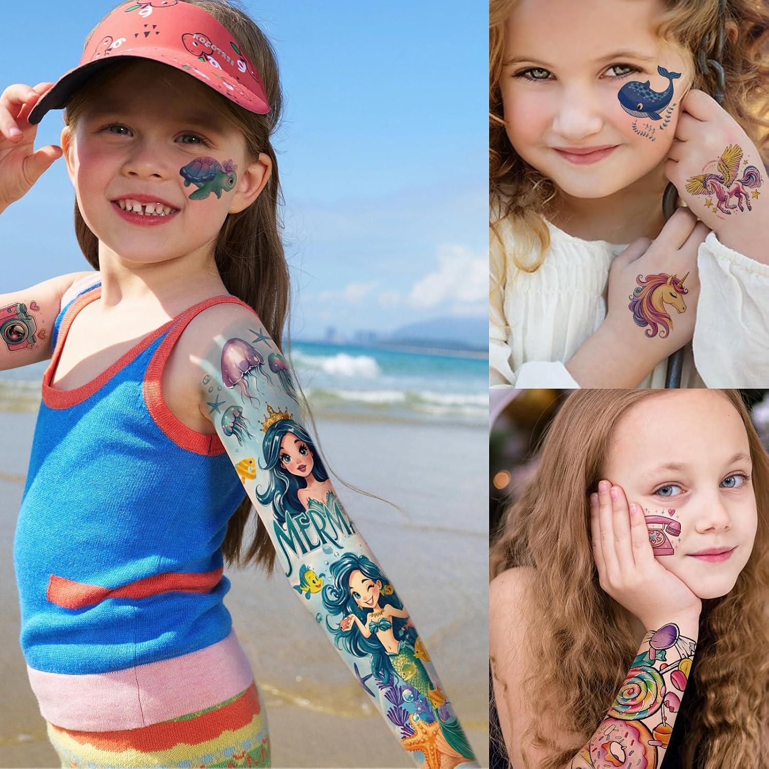 52 Tatuajes Temporales para Niños Yazhiji - Manga Completa y Media