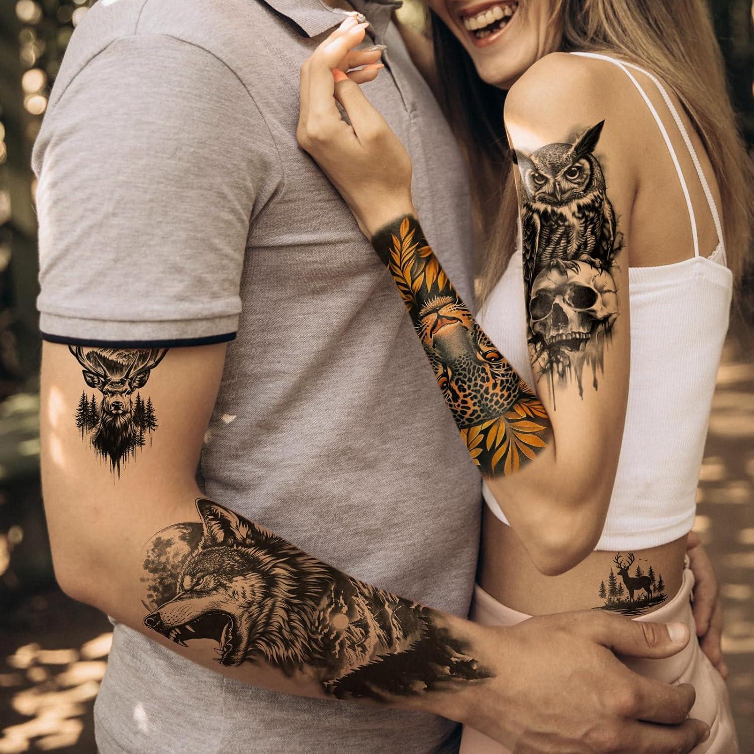 77 Hojas Tatuajes Temporales BASIFA Animales Realistas