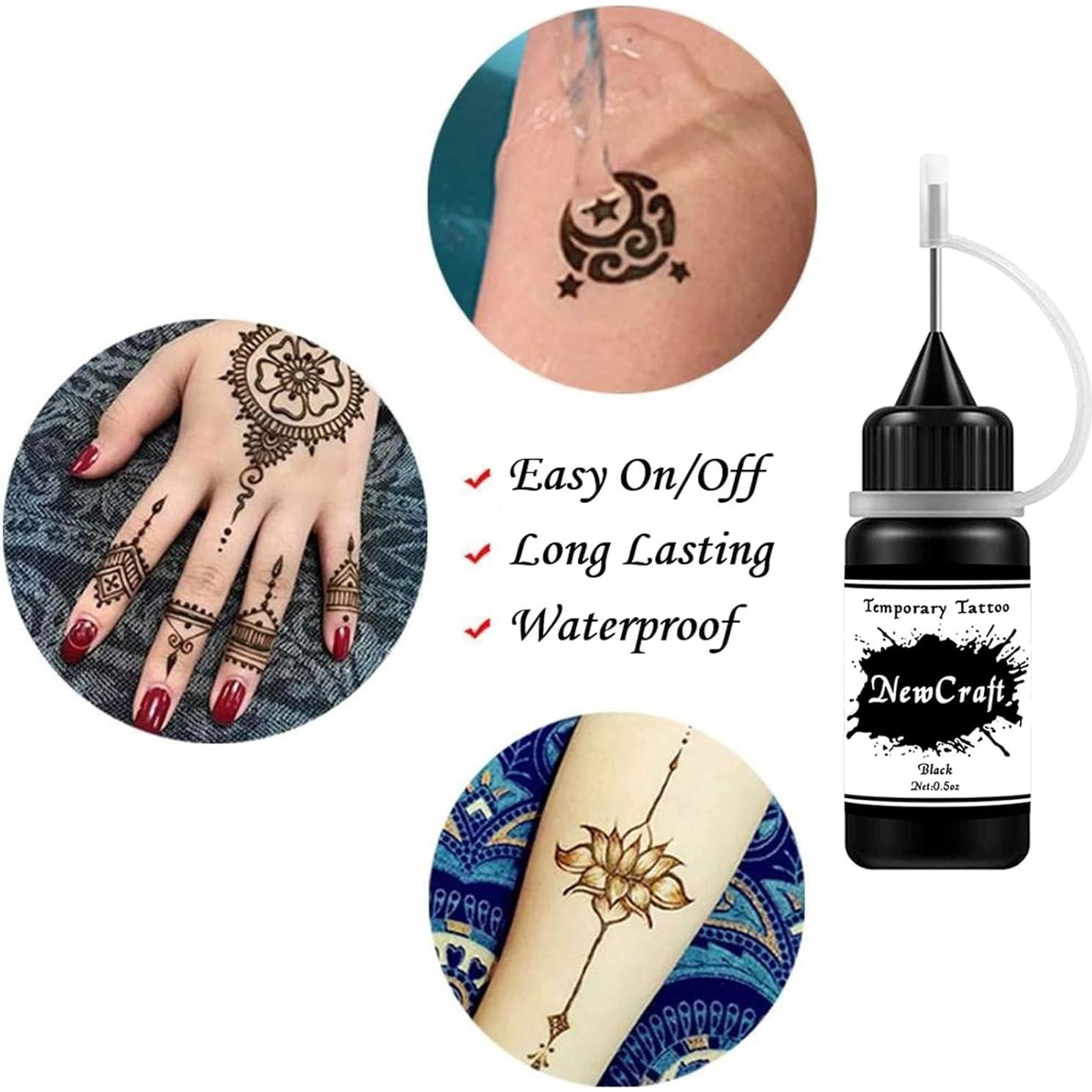 Kit de Tatuajes Temporales Diduikalor con 6 Tintas 15ml DIY