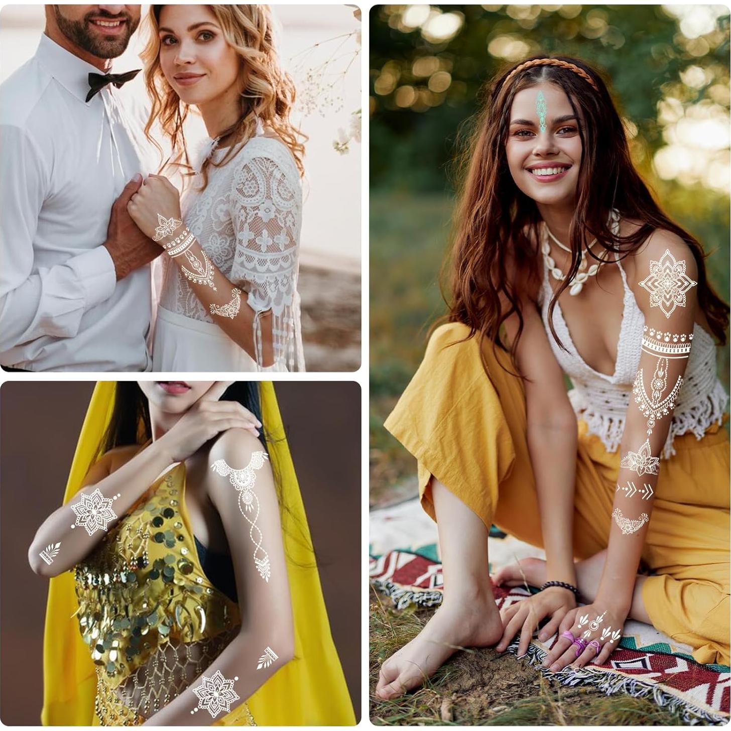 Kit 10 Hojas Tatuajes Temporales Brillantes InnoHHustle