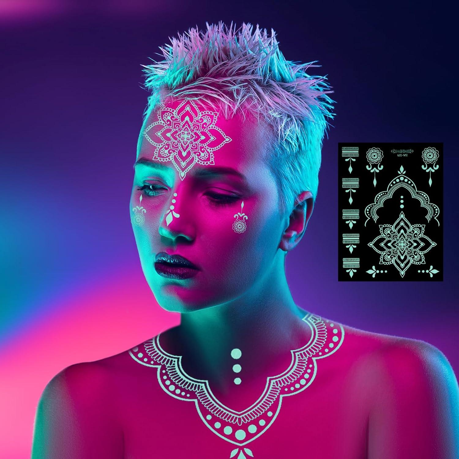 Kit 10 Hojas Tatuajes Temporales Brillantes InnoHHustle