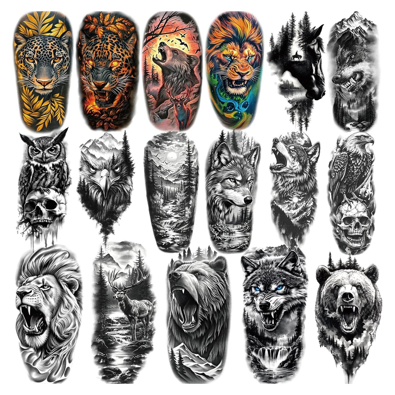 77 Tatuajes Temporales Metuu - Animales del Bosque Realistas