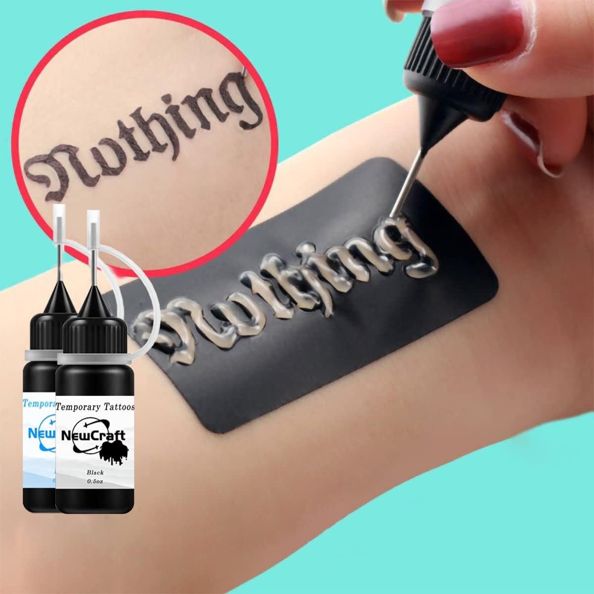 Kit de Tatuajes Temporales NewCraft - 3 Botellas Tinta Roja