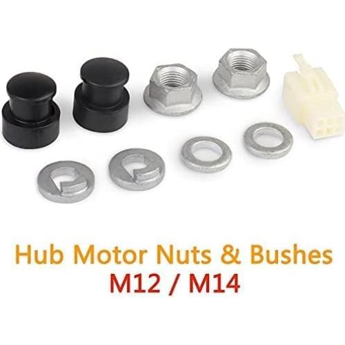 Set E-Bike Hub Motor 12mm con Tuerca y Arandela de Bloqueo