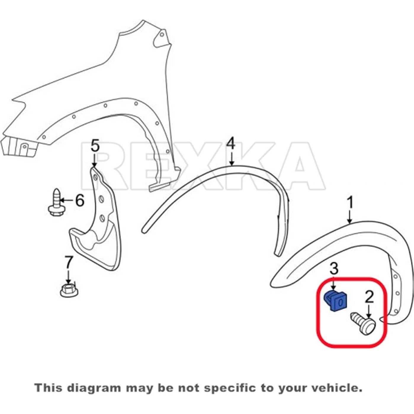 Kit de Guardabarros Rexka para Toyota Lexus - 20 Piezas