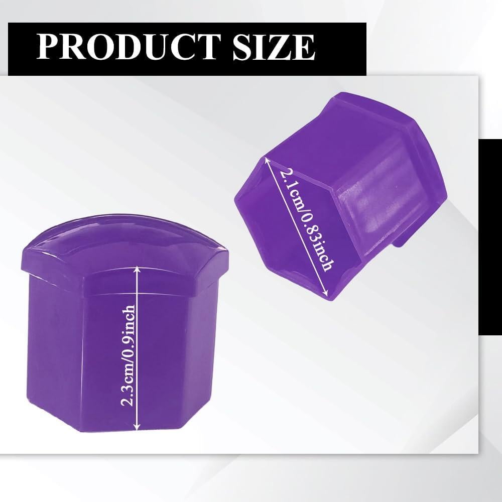 20 Cubiertas de Tuercas de Rueda 19mm Tecledsn Púrpura