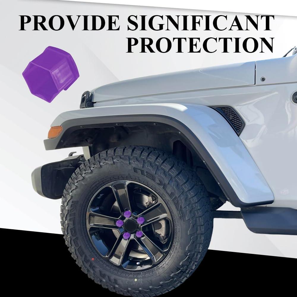 20 Cubiertas de Tuercas de Rueda 19mm Tecledsn Púrpura