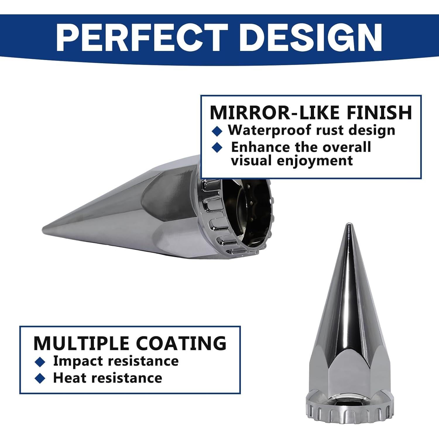 Cubiertas de Tuercas de Púa 33mm ABS Cromadas para Camiones (40PCS)