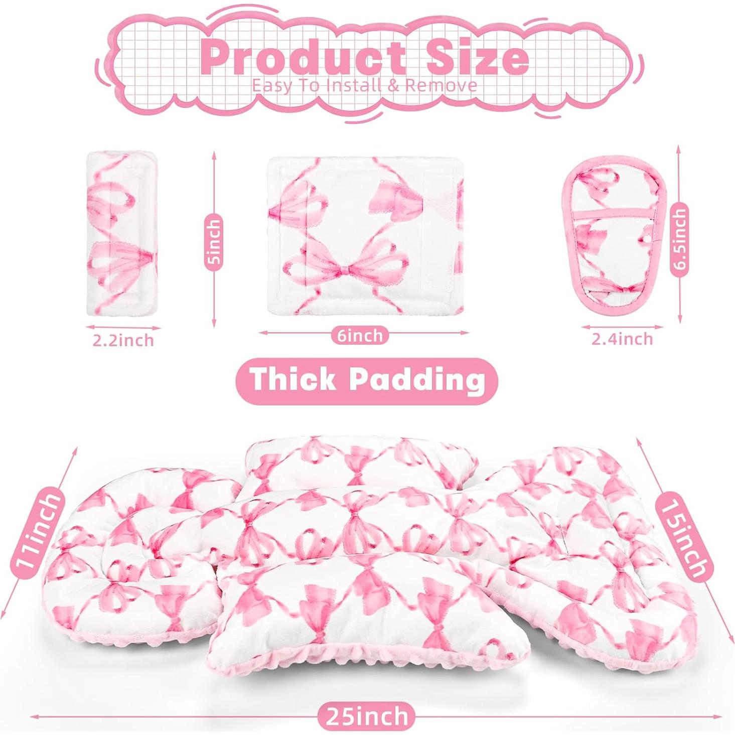 Inserto para Asiento de Auto Bebé HNHUAMING Rosa Suave 63.5x27.9cm