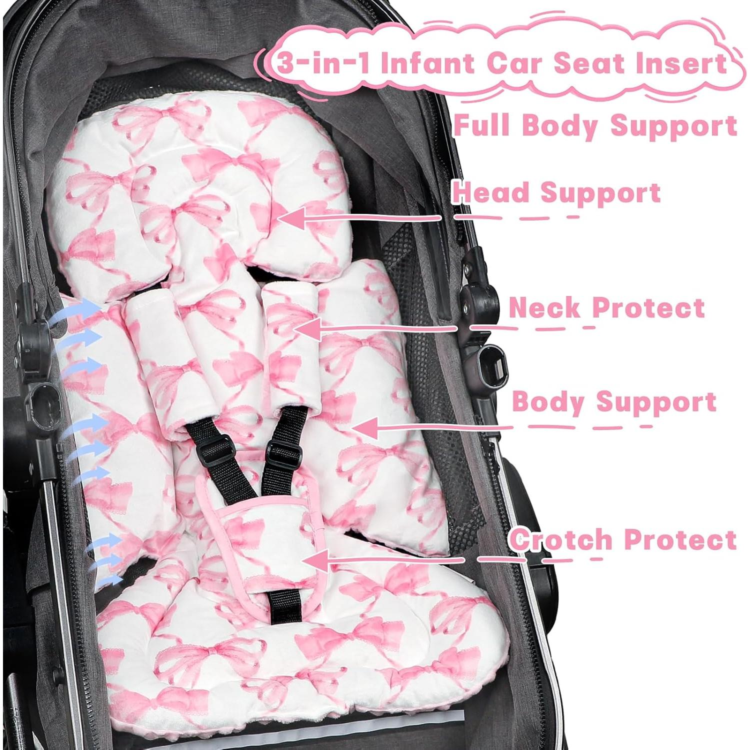 Inserto para Asiento de Auto Bebé HNHUAMING Rosa Suave 63.5x27.9cm