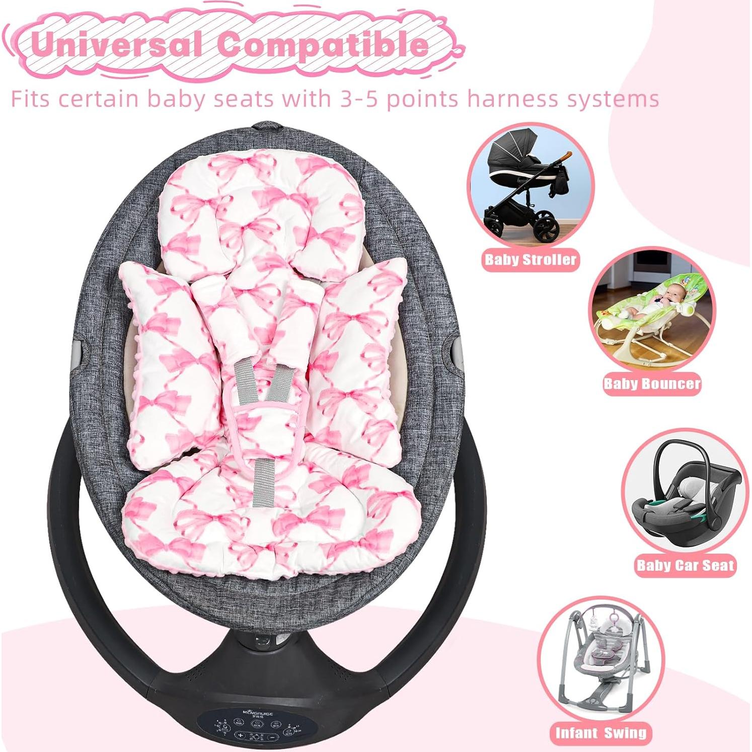 Inserto para Asiento de Auto Bebé HNHUAMING Rosa Suave 63.5x27.9cm