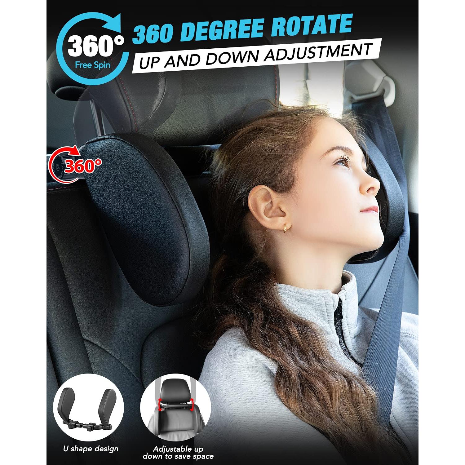 Almohada Reposacabezas JZCreater Ajustable 360° para Coche